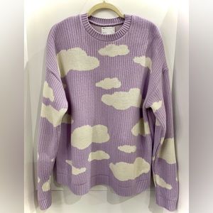 ASOS DESIGN Oversized Cloud Knit Sweater in Lilac Purple & White, Unisex Size M